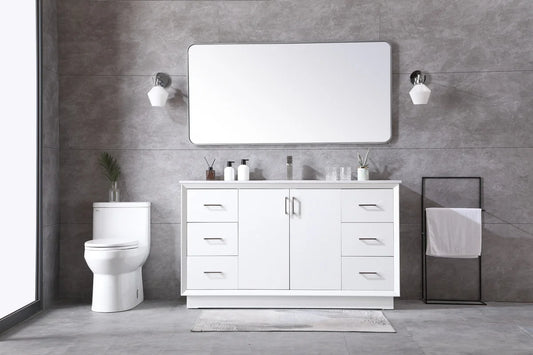 Elegant Kitchen and Bath 60 Inch Single Bathroom Vanity In Blue