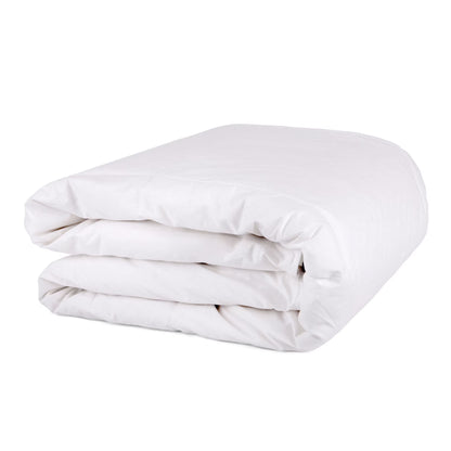 Organic Club Queen Cotton Duvet with Feather and Duck Down Filling 100% Cotton Cover Comforter All-Season Bedding Queen Size 87x87" (220x220 cm), Machine Washable, White