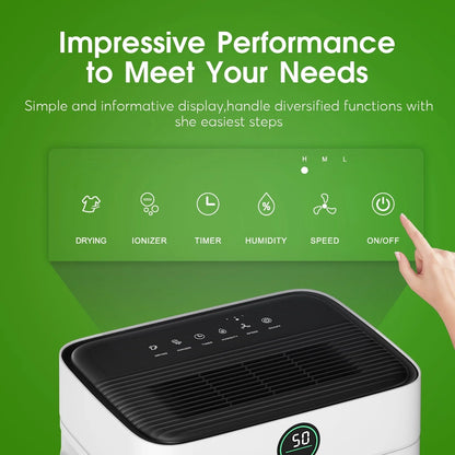 HUMSURE 35 Pint Dehumidifier 3000 Sq.Ft Room, for Basements with Drain Hose, Ideal for Large& Medium Sized Bathroom and Bedroom, Max Moisture Removal 50 Pints (95 "F, 95% RH)
