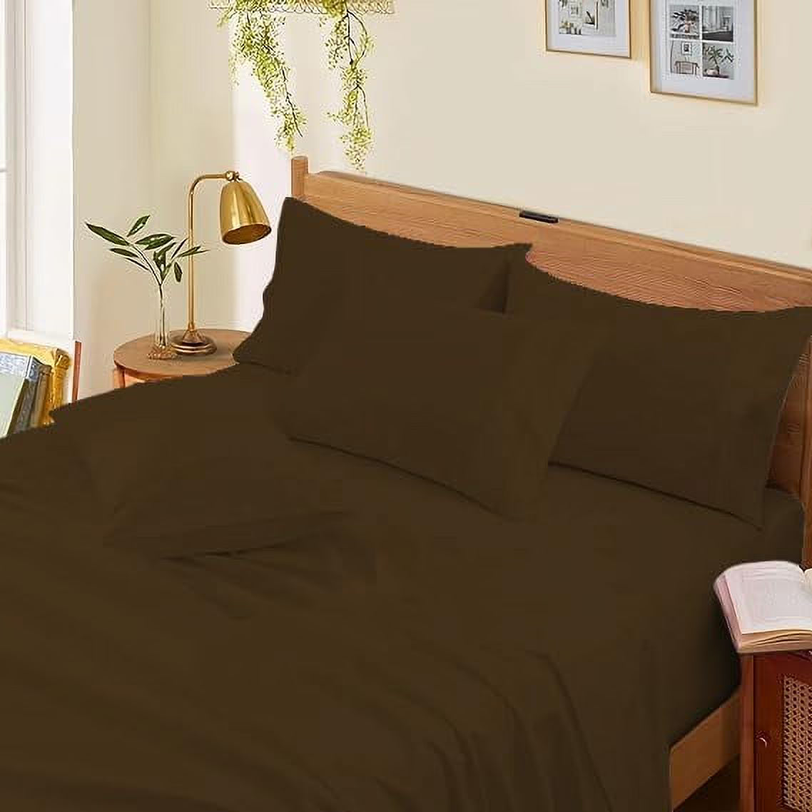 1000 Thread Count 4-Piece 100% Egyptian Cotton Bed Sheets Luxury Hotel Sheets Fits Mattress Upto 21" Deep Pocket, Twin XL Size - Burgundy Solid