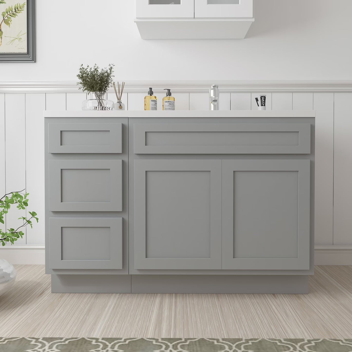 45 in. W x 21 in. D x 32.5 in. H Bath Vanity Cabinet without Top in Gray