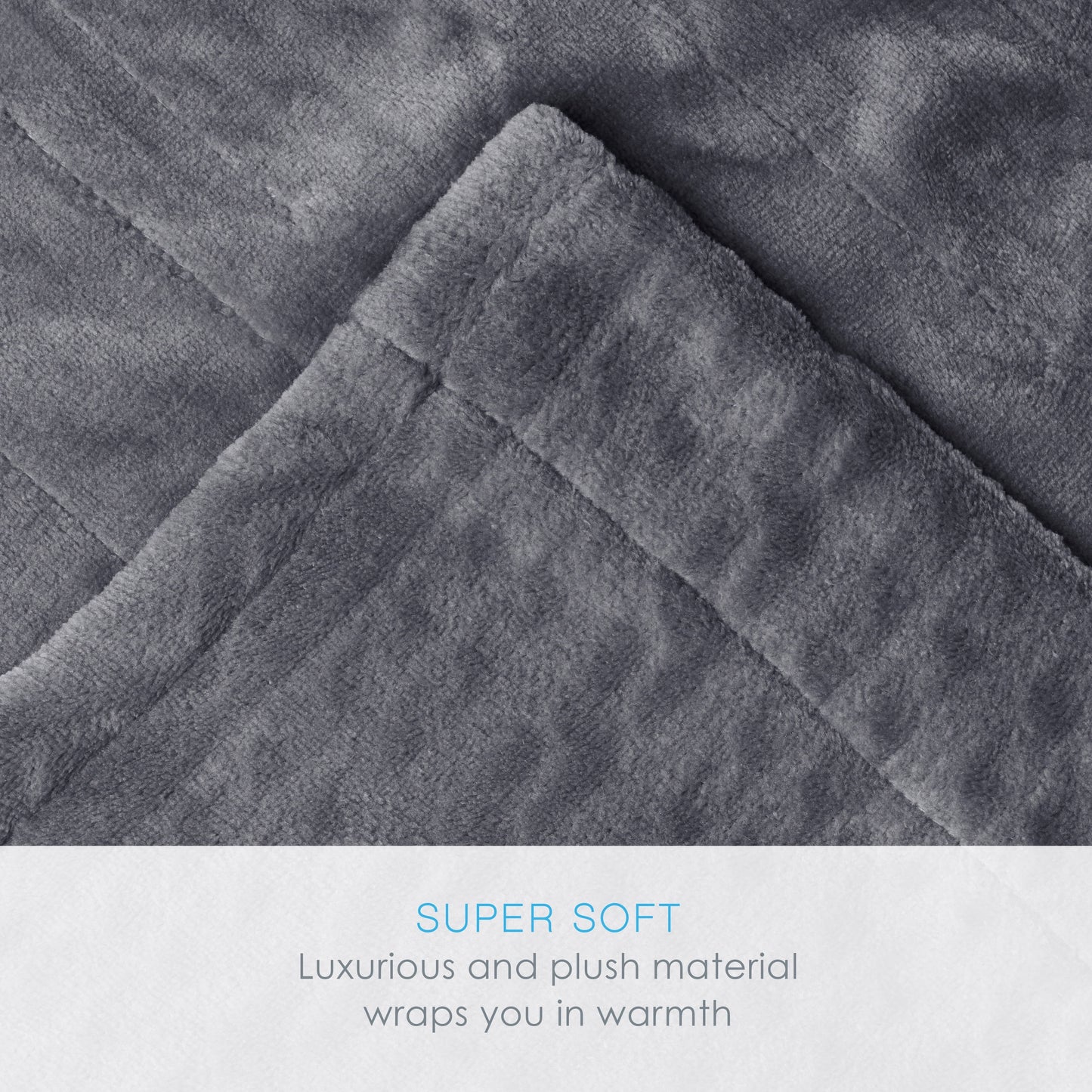 Pure Enrichment PureRelief Radiance Deluxe Heated Blanket - 10 Heat Settings, Super Soft Micromink Velvet Fabric, LCD Controller, Auto Shut-Off Timer, Machine Washable - Queen Size Electric Blanket