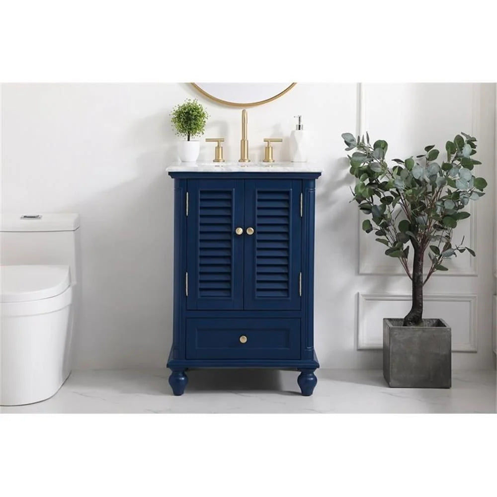 24 inch single bathroom vanity in blue