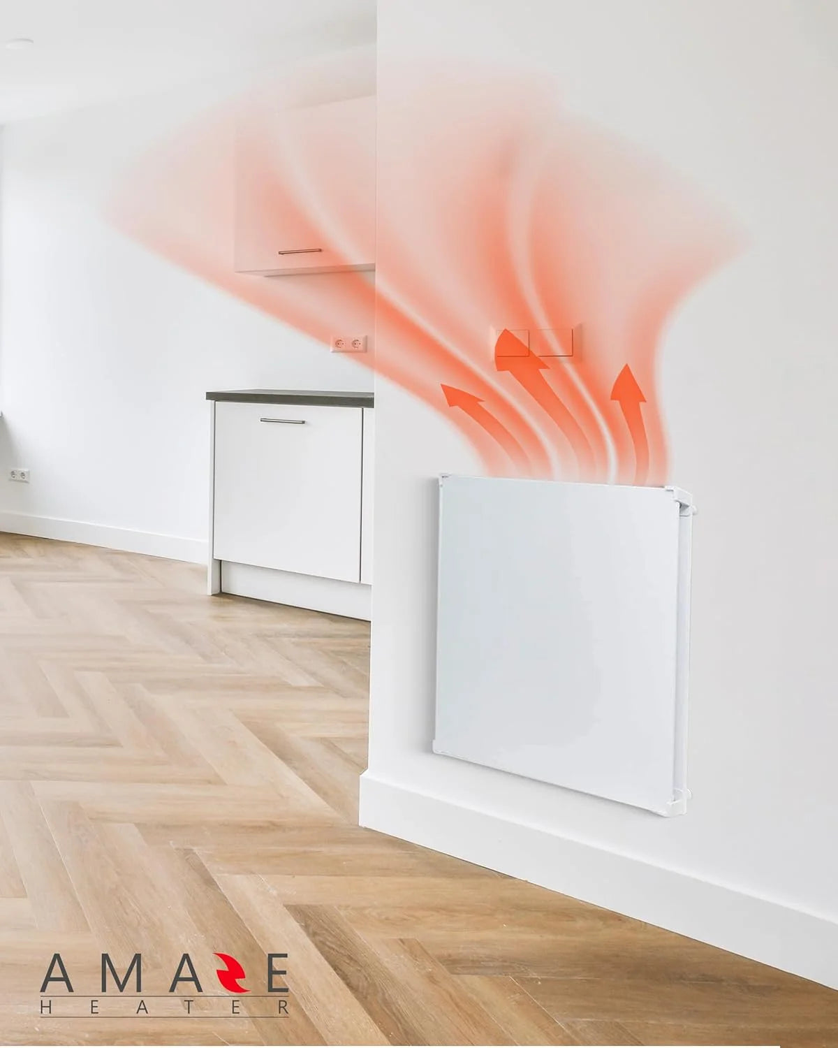 Amaze Heaters Dual Smart 400W Energy Efficient Space Heater w/Heat Guard & Wall Mount Kit - 24°x24° Paintable & Silent Indoor Electric Heater - For Up to 160 sq ft Rooms Such as Bedroom & Bathroom