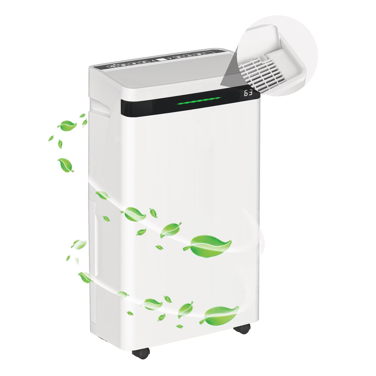 Rocyis 22 Pint/day (DOE) 5500 sq. ft. Dehumidifier for Home, 1.7 Gallon6.5L Water Tanks, Auto Drain or Manual Drainage, for Basements, Bedroom, Bathroom