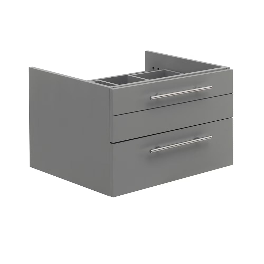 Fresca Lucera 24" White Wall Hung Vessel Sink Modern Bathroom Cabinet