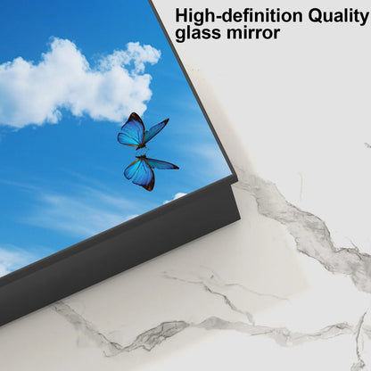 Ciumeeo Bathroom Wall Cabinet Single Door Wall Mount Storage Medicine Cabinet with Mirror and Hidden Shelves Black