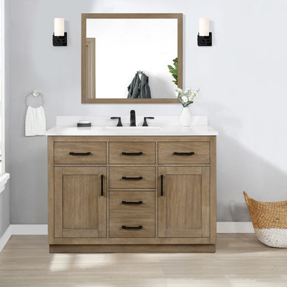 Ove Decors Bailey 48 W x 22" D Freestanding Bathroom Vanity with Sink, Driftwood Oak