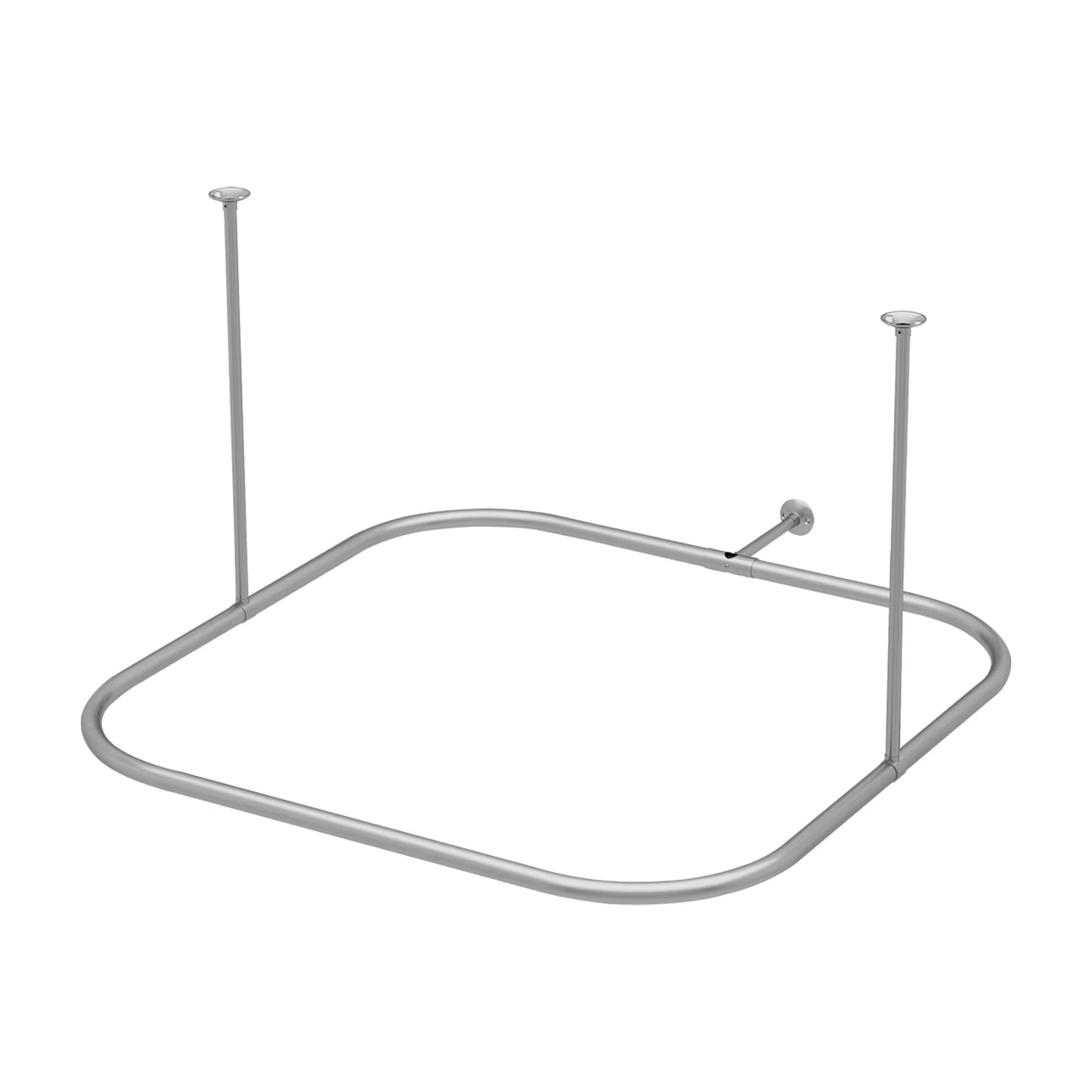 Naiture Hoop Square Shower Curtain Rod with Ceiling Support for Clawfoot Tub, 36" L X 36" W Never Rust Stainless Steel, Black Finish