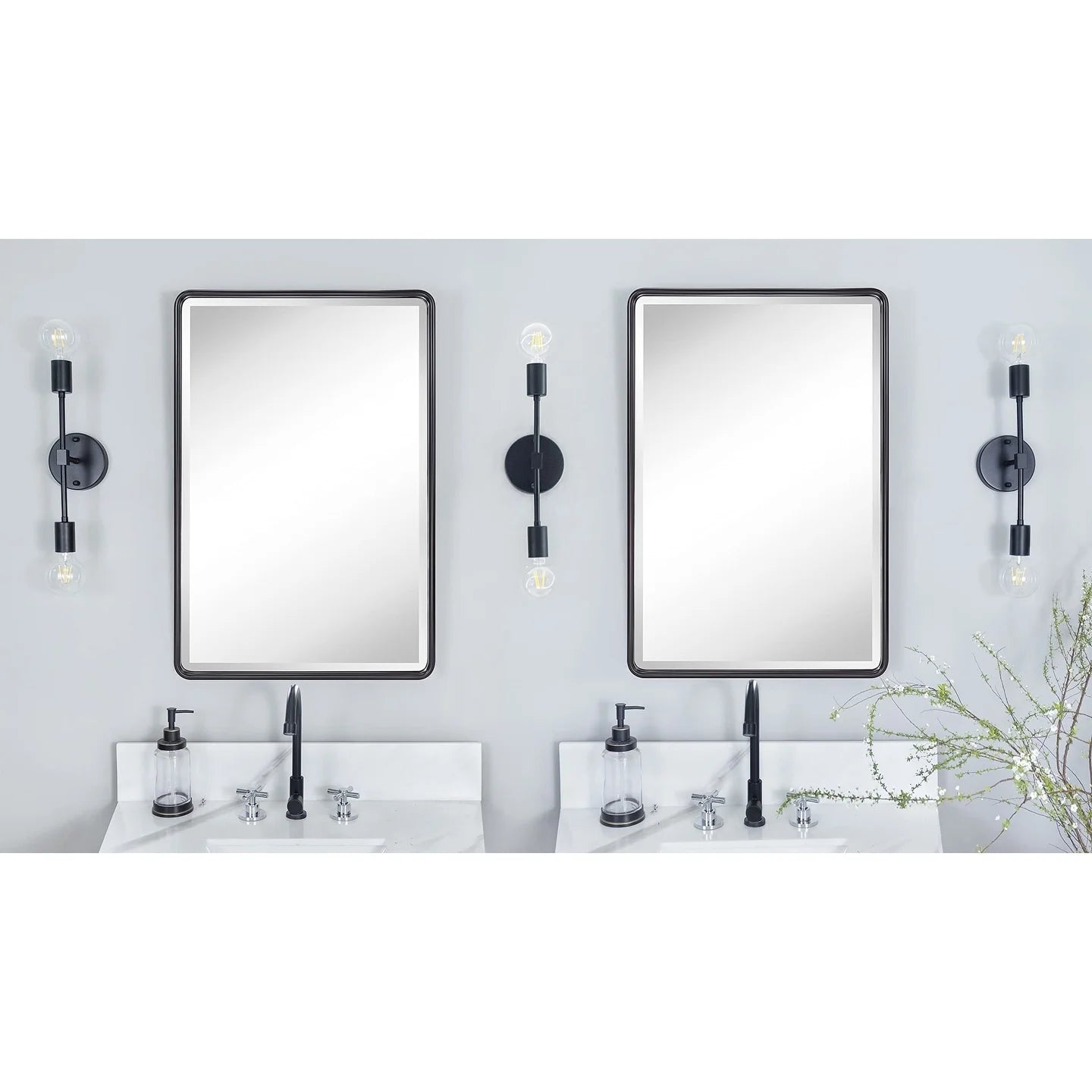 TEHOME Farmhouse Recessed Metal Bathroom Medicine Cabinets with Mirror 24" x 16" - Rubbed Bronze