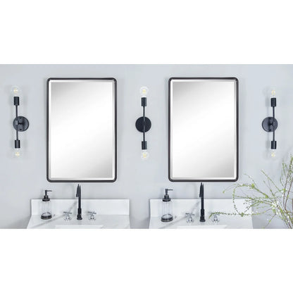 TEHOME Farmhouse Recessed Metal Bathroom Medicine Cabinets with Mirror 24" x 16" - Rubbed Bronze