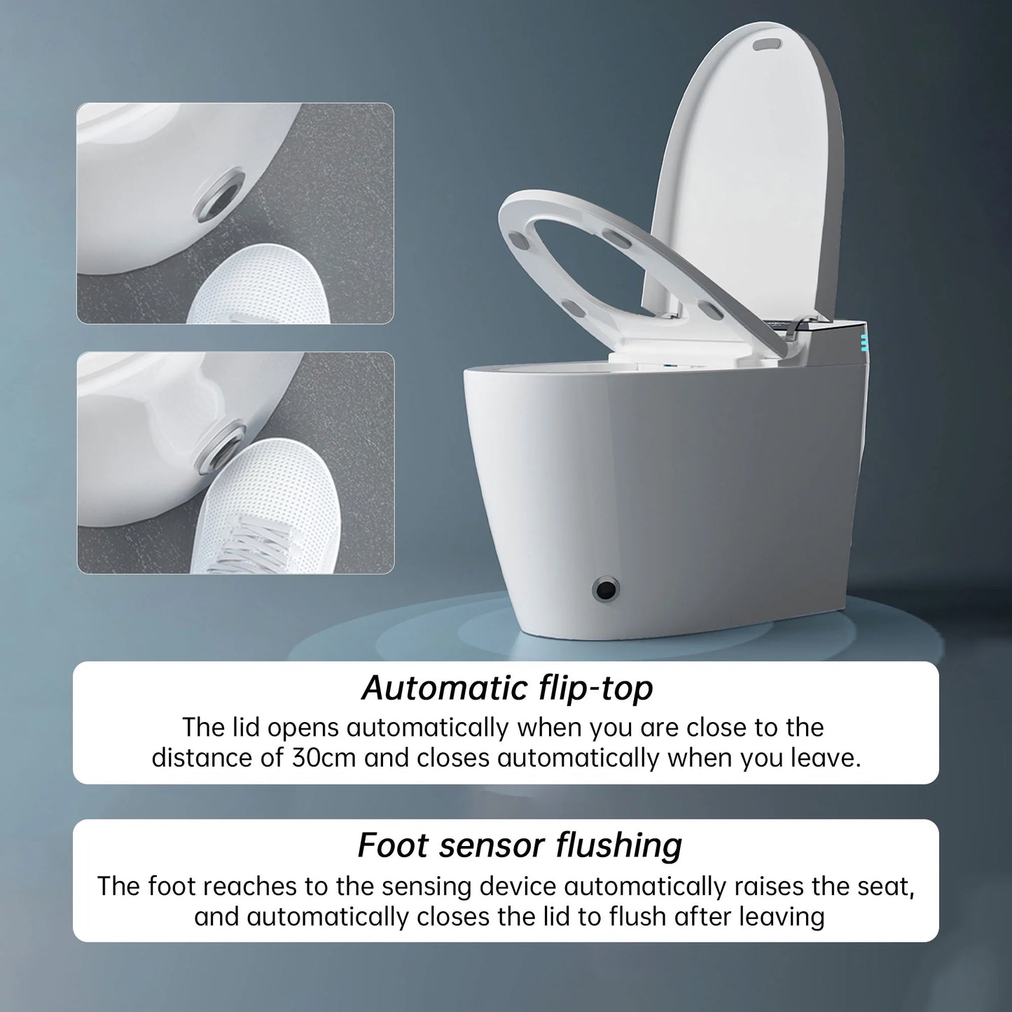 WITMYA TH01 One Piece Smart Toilet with Bidet in Heated Seat Warm Water Dual Flush Open/Close Lid