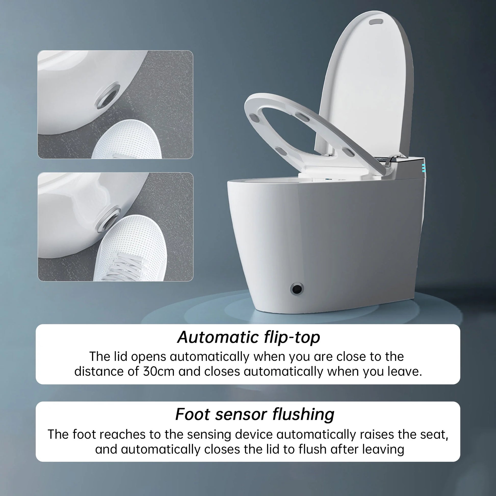 WITMYA TH01 One Piece Smart Toilet with Bidet in Heated Seat Warm Water Dual Flush Open/Close Lid