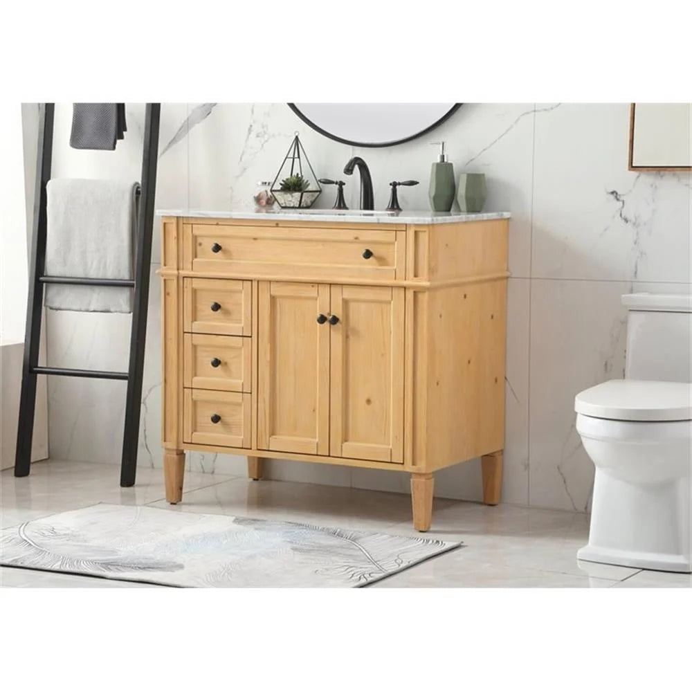 Elegant Kitchen and Bath 36 Inch Single Bathroom Vanity In Natural Wood