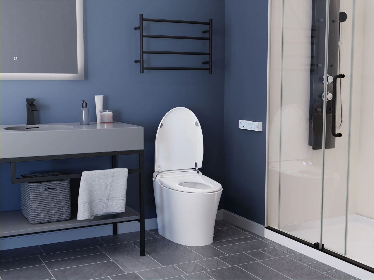 ENVO by ANZZI Aura Smart Toilet Bidet with Remote & Auto Flush - White