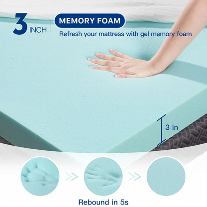 New Thickened Quilted Latex Layer High Resilience Zero Pressure Mattress Topper, Foldable 3D Edge Support, Memory High Resilience Latex Thickened Knitted Breathable Non-slip Pad Foldable