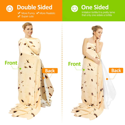 Livhil Giant Tortilla Blanket 71 inch Double Sided, Tortilla Blanket Adult Size Funny Blankets Food Blankets for Adult Kids, Realistic Food Throw Blanket Kids Throw Blanket