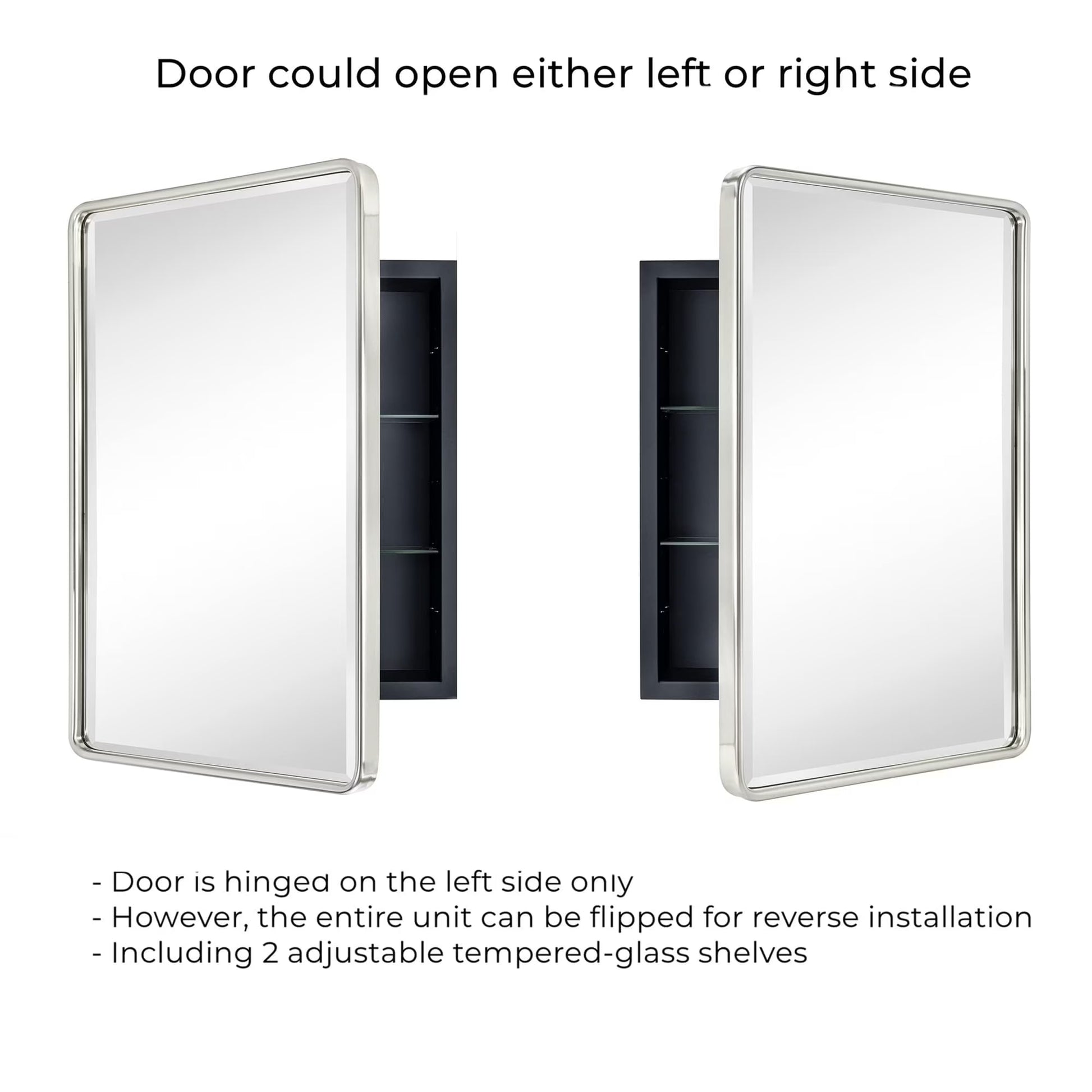 TEHOME Farmhouse Recessed Metal Bathroom Medicine Cabinets with Mirror 24" x 16" - Rubbed Bronze