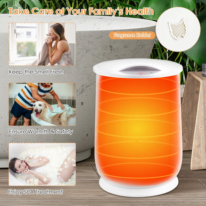 Costway 21L Large Capacity Towel Warmer with Flip-top Lid Auto Shut off Fragrance Holder White