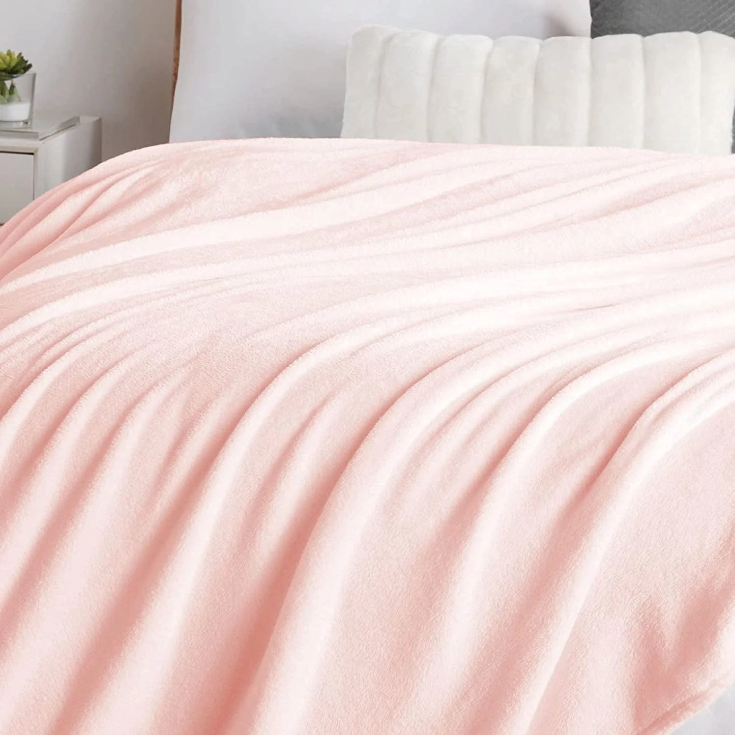 Walensee Ultra Soft Microplush Fleece Throw Blanket, 50" x 60", Pink, Machine Washable