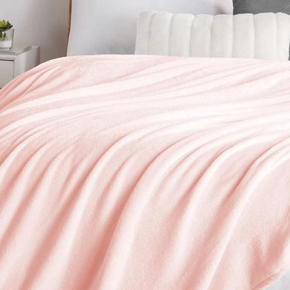 Walensee Ultra Soft Microplush Fleece Throw Blanket, 50" x 60", Pink, Machine Washable