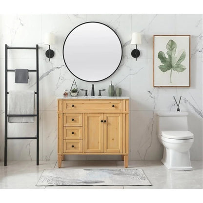 Elegant Kitchen and Bath 36 Inch Single Bathroom Vanity In Natural Wood