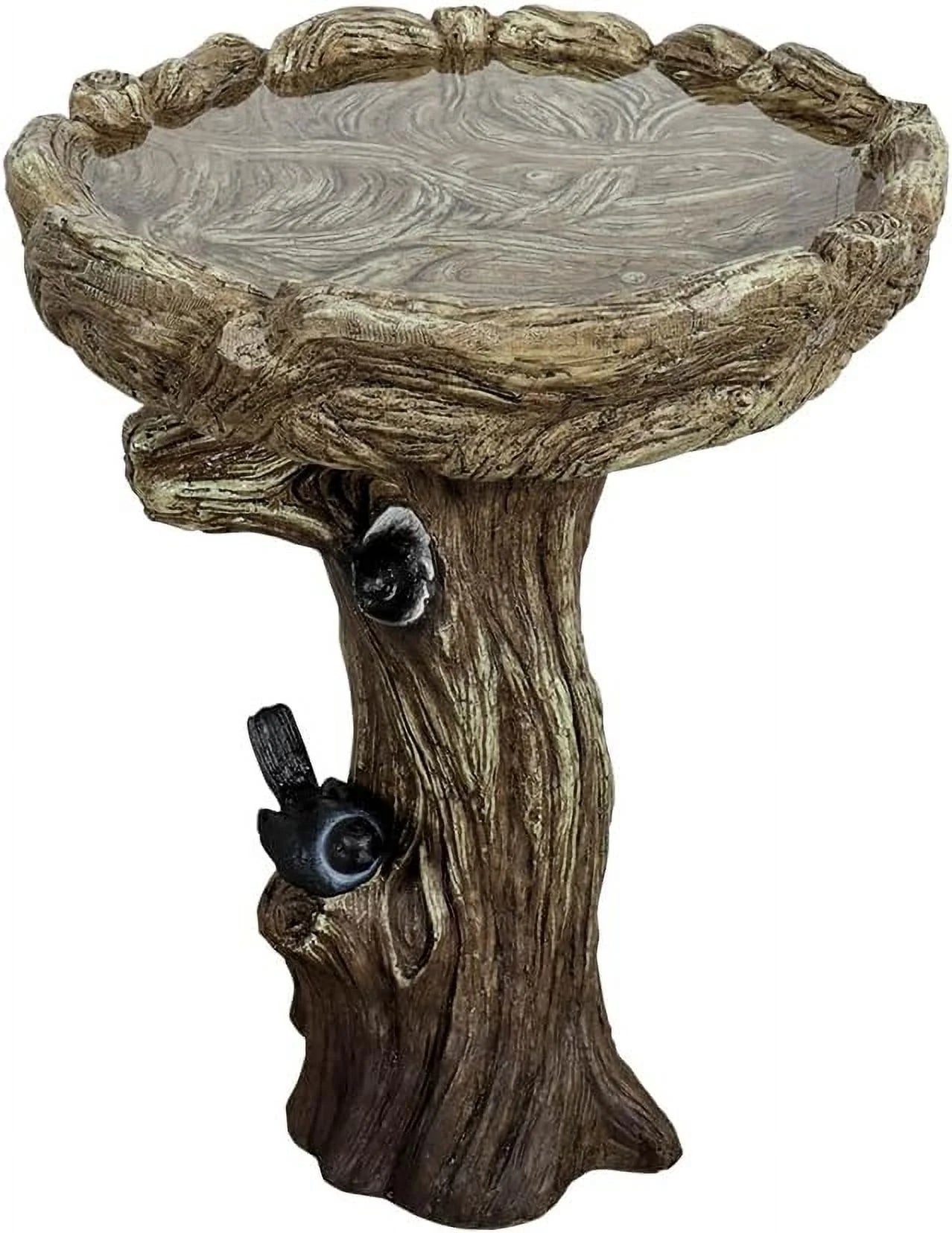 24.4" H Cement Bird Bath for Garden- Fibre Reinforced Concrete Bird Baths for Outdoors, Large Size Vintage Carved Pedestal Birdbath for Patio, Yard, Lawn -20° Dia. X 24.4° H Bird Fountain