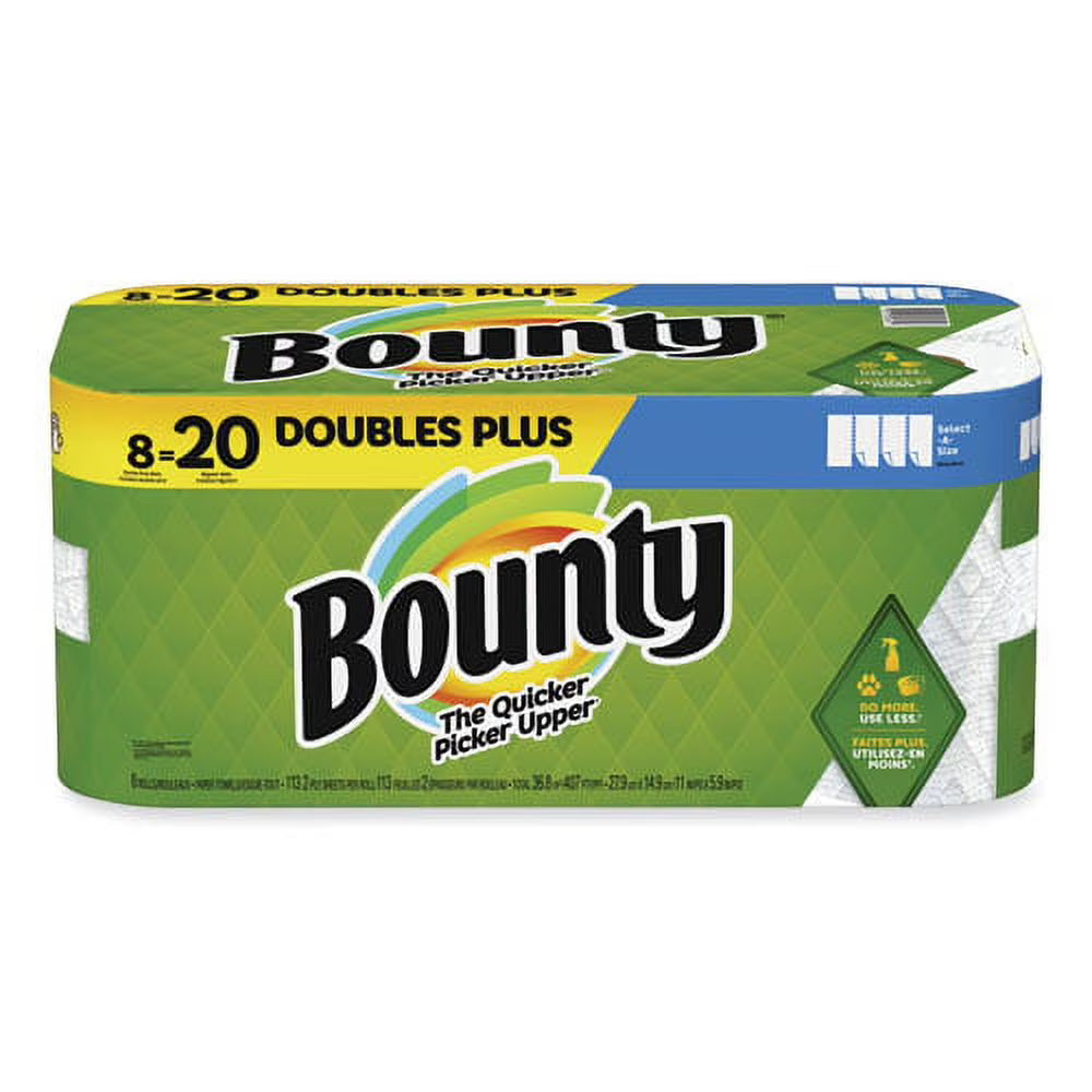 Select-a-Size Kitchen Roll Paper Towels, 2-Ply, 5.9 x 11, White, 113 Sheets/Double Plus Roll, 8 Rolls/Pack | Bundle of 5 Packs