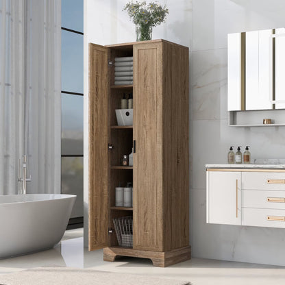 22'' Double Door Storage Cabinet with Adjustable Shelves, High Quality Bathroom Cabinet with MDF Material, for Living room, Bathroom, Black