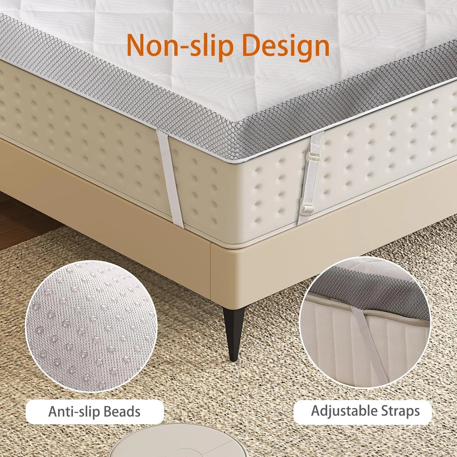 Extra Firm Mattress Topper 3 Inch, Pain Relieving Foam Bed Topper for Extra Support, High-Density Foam Mattress Pad with Removable Cover, No Smell, CertiPUR-US Certified