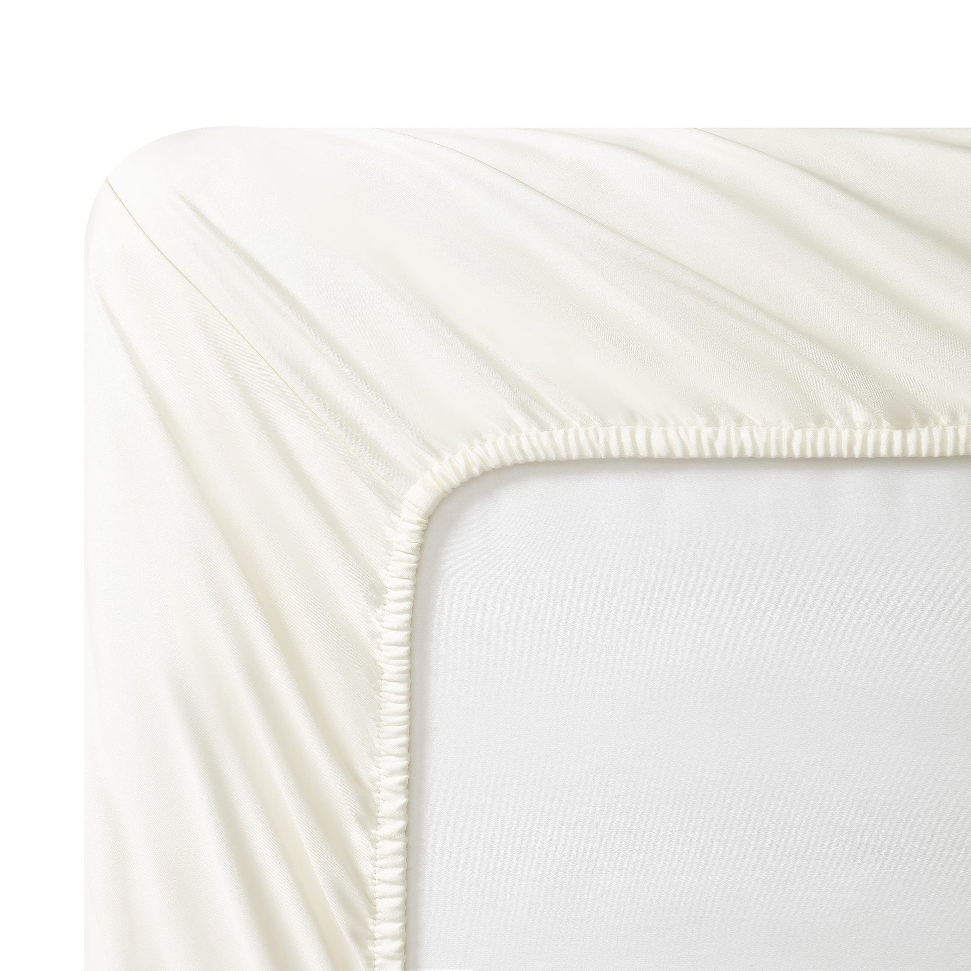 Vera Wang - 4 pieces, Queen Sheet Set, Luxury Sateen Cotton Bedding, 800 Thread Count, Soft & Smooth Home Decor (Ivory, Queen)