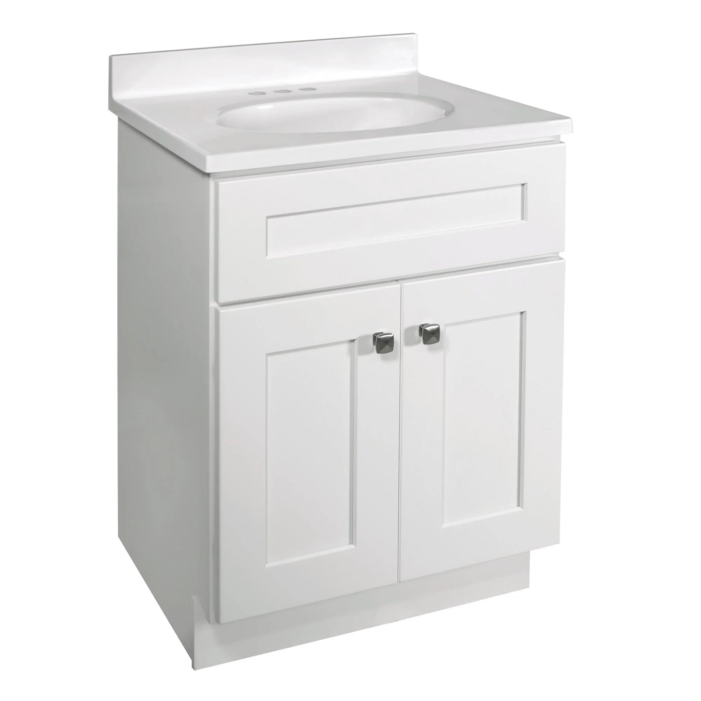 Design House 586925 Brookings 24x18 Unassembled Modern 2-Door Shaker Bathroom Vanity Cabinet Only, White