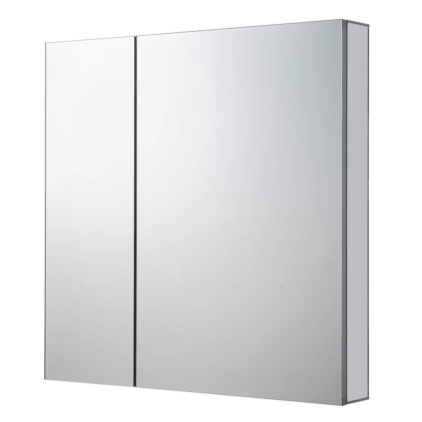 Fine Fixtures Bathroom Medicine Cabinet, Aluminum, Recessed/Surface Mount, Right/Left Hinged, Mirrored Interior Grey 15 X 24 Mirrored Finish