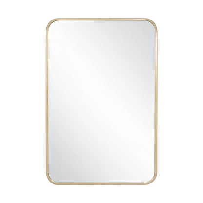 Isla Rectangle Wall Accent Mirror, 30" H x 20" L, Modern Metal Framed, Living Room, Bedroom, Bathroom Vanity Mirror, Gold Design House, 596510-GLD