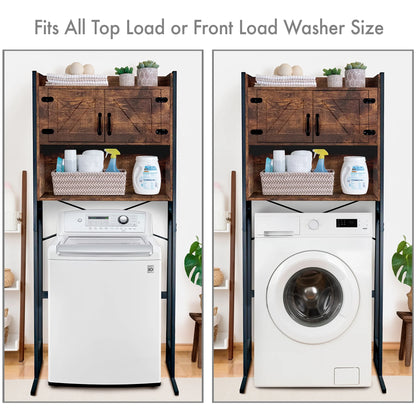 Stephan Roberts Over The Toilet Bathroom and Laundry Organizer and Storage Rack Height Adjustable Shelf, Wood