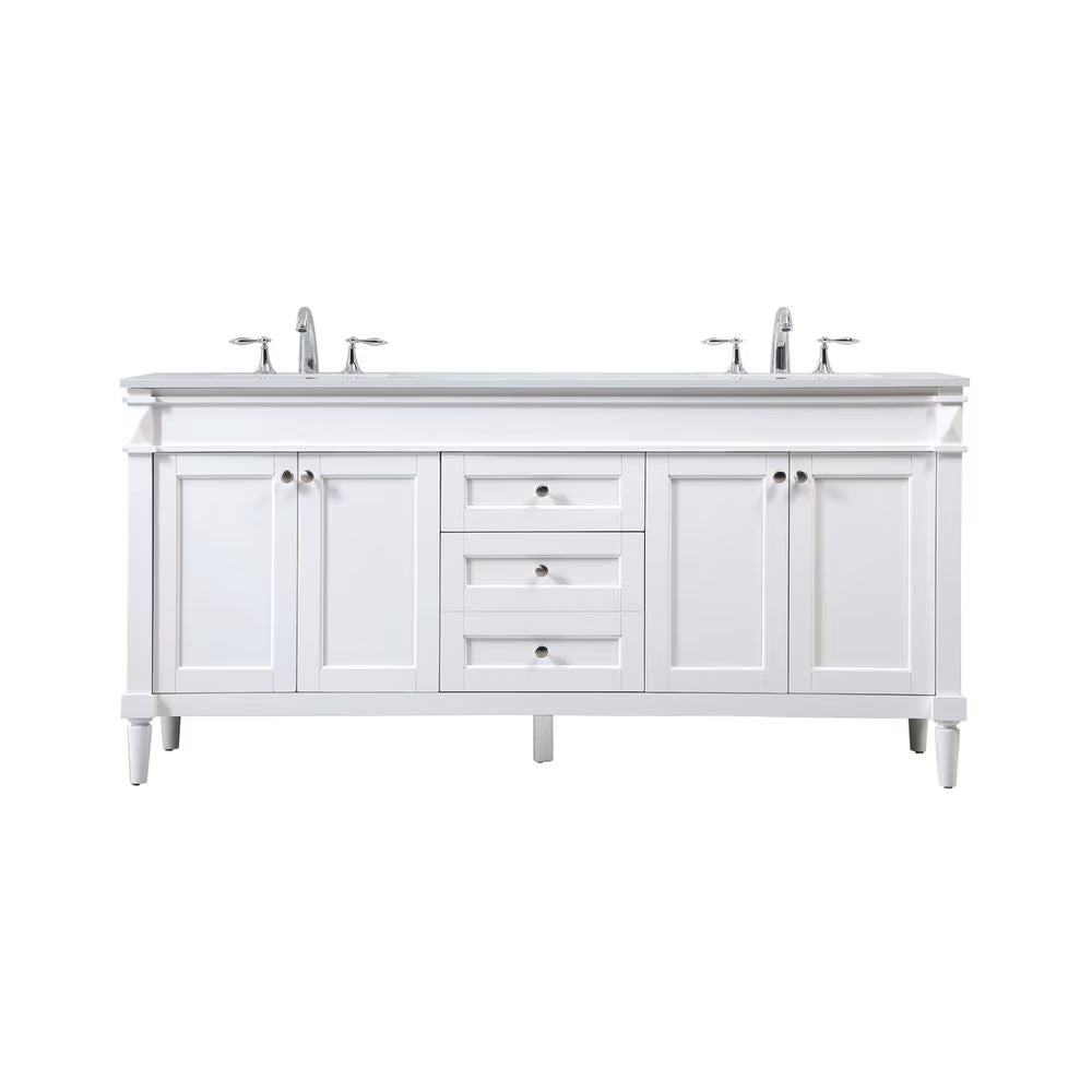 Elegant Kitchen and Bath 72 Inch Double Bathroom Vanity In Blue