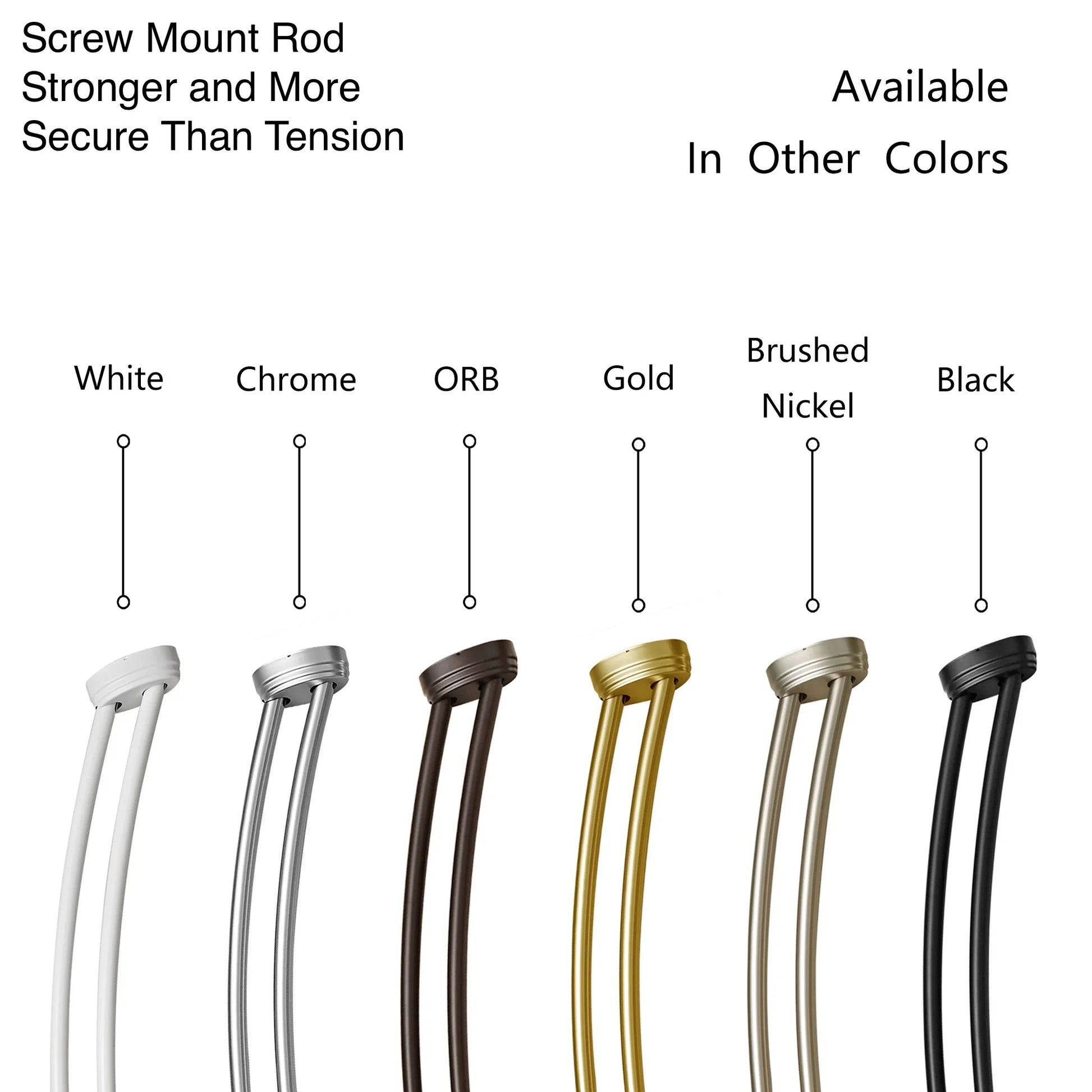 Utopia Alley Rustproof Wall Mounted Aluminum Double Curved Shower Curtain Rod, Screw Mount Rod, Secure Than Tension, Adjustable Shower Rod from 45" to 72", Includes shower liner & hooks (Black)