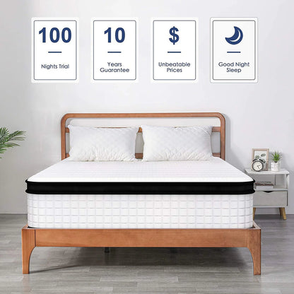 MUSSER 10 Inch Hybrid Mattress of Comfort Foam And Durable Springs Mattress Twin