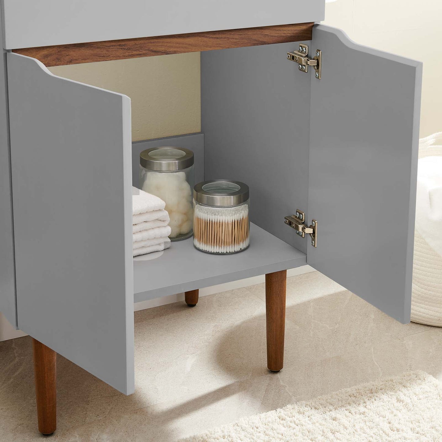 Modway Harvest 24" Bathroom Vanity Cabinet (Sink Basin Not Included) in Gray Walnut