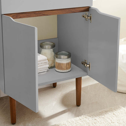 Modway Harvest 24" Bathroom Vanity Cabinet (Sink Basin Not Included) in Gray Walnut