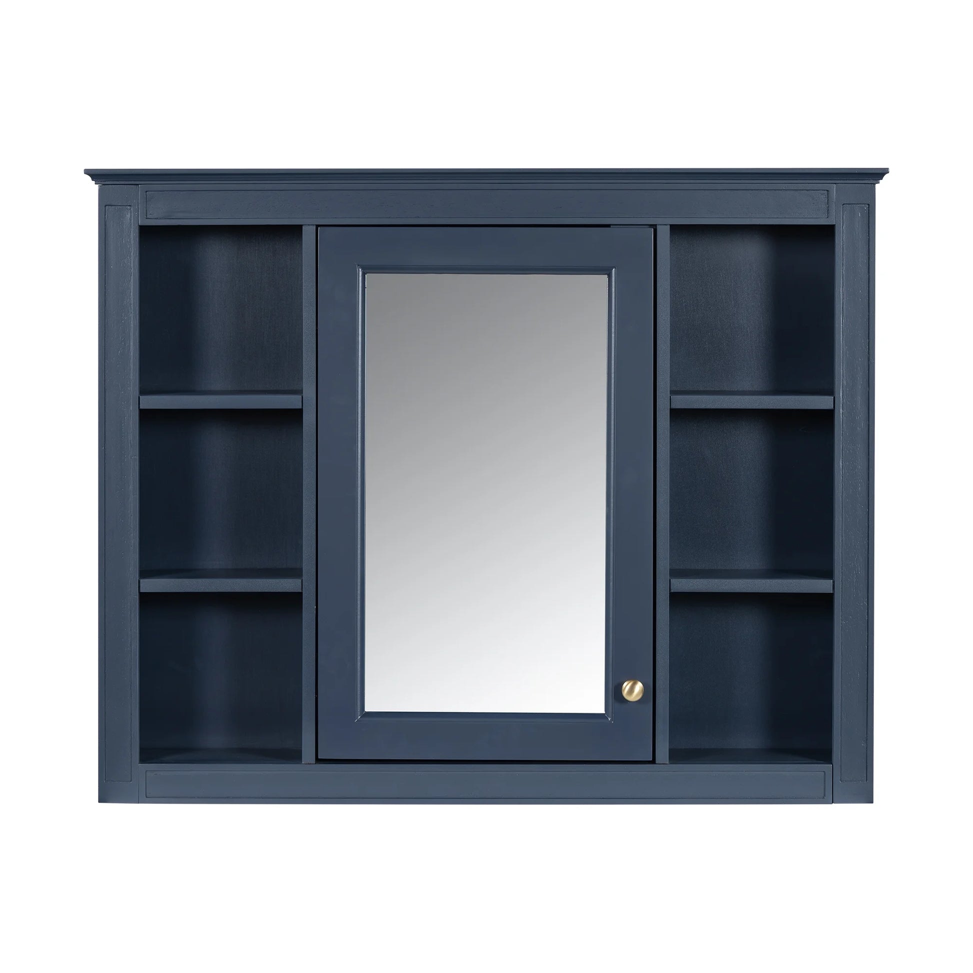 Euroco Wall Mounted Bathroom Mirror Cabinet Triple Door Vanity Storage with Concealed Shelves, Modern Design, Durable Construction, Easy Assembly