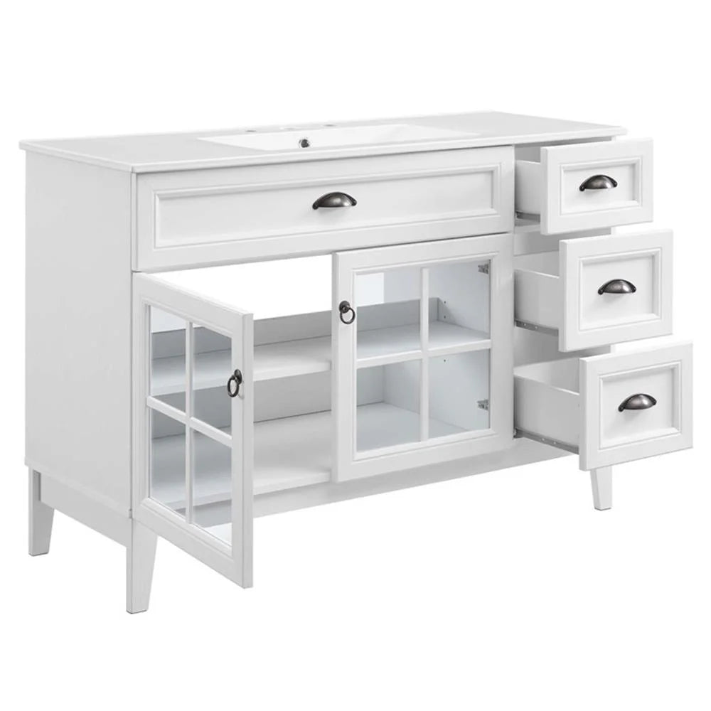 Modway Isle 48" Bathroom Vanity Cabinet in White White
