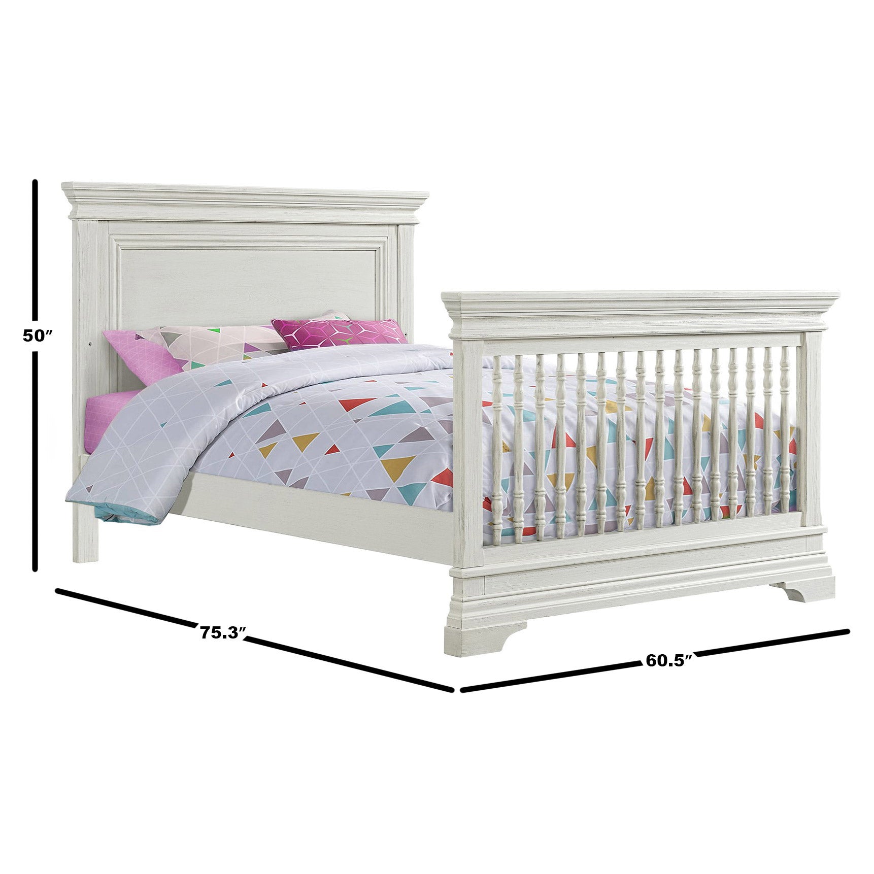Imagio Baby Ashley 3-piece Crib Set, w/Dresser and Chifferobe, Brushed White