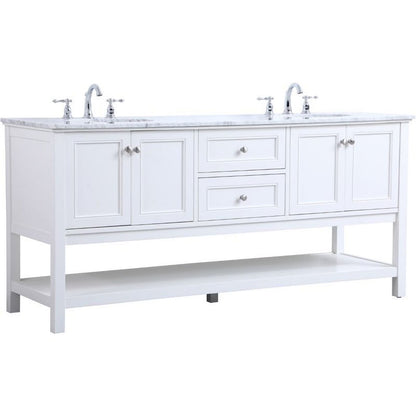 Elegant Kitchen and Bath 72 in. double sink bathroom vanity set in Black