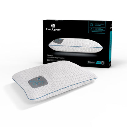 Bedgear Frost Performance Pillow - Size 3.0 - Cooling Bed Pillow for Hot Sleepers - Medium Firmness Pillow for All Sleep Positions, Hypoallergenic, Washable & Removable Cover