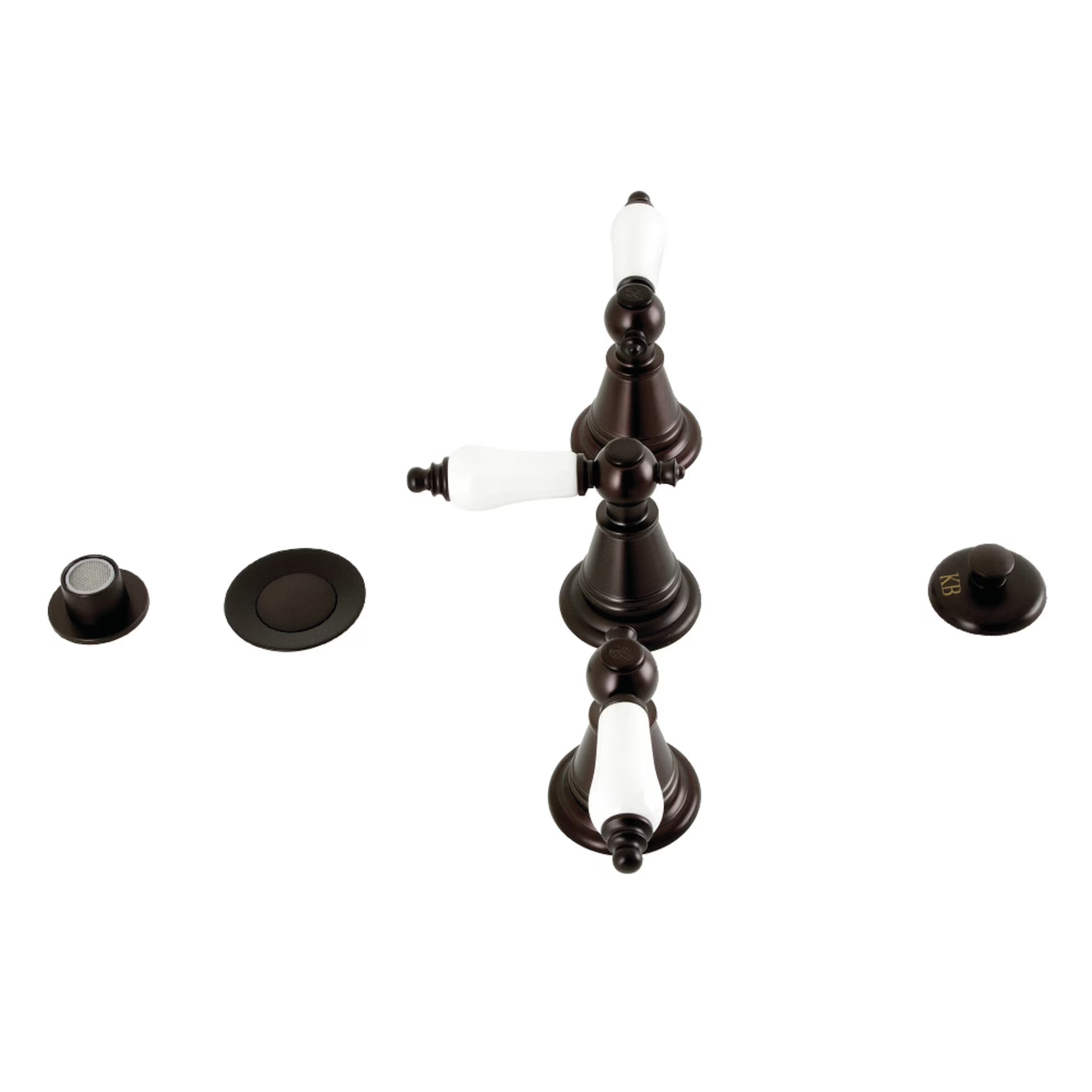 Kingston Brass KB320PL Victorian Three-Handle Bidet Faucet, Matte Black
