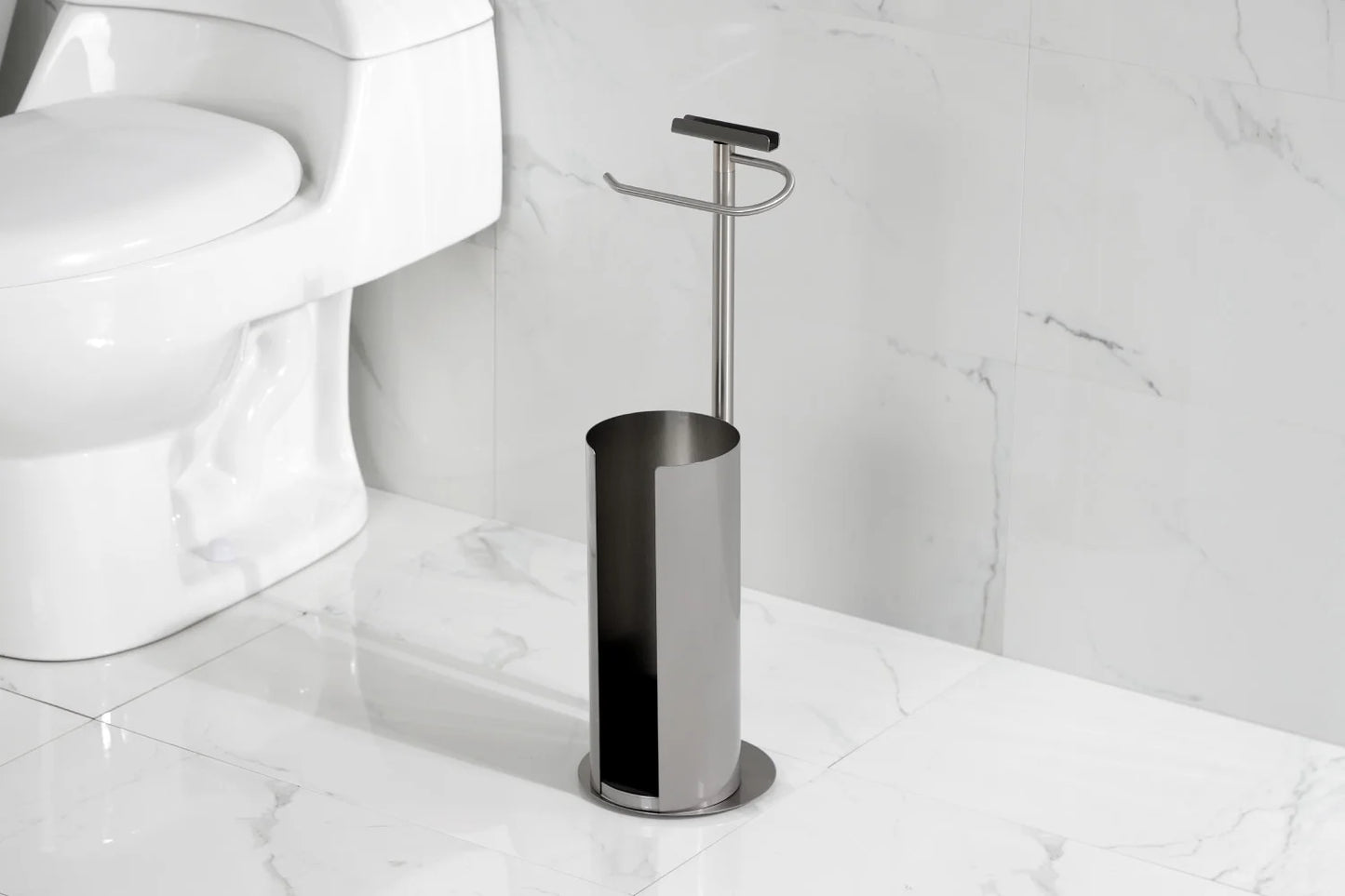 Kingston Brass Continental Freestanding Toilet Paper Holder with Roll Storage and Phone Stand Polished Chrome