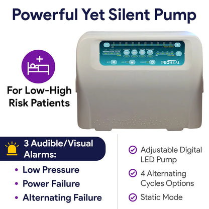 Proheal Bariatric Low Air Loss Alternating Pressure Air Mattress with Pump & Dual Compressor Stages I-IV - 42" x 80" x 10"
