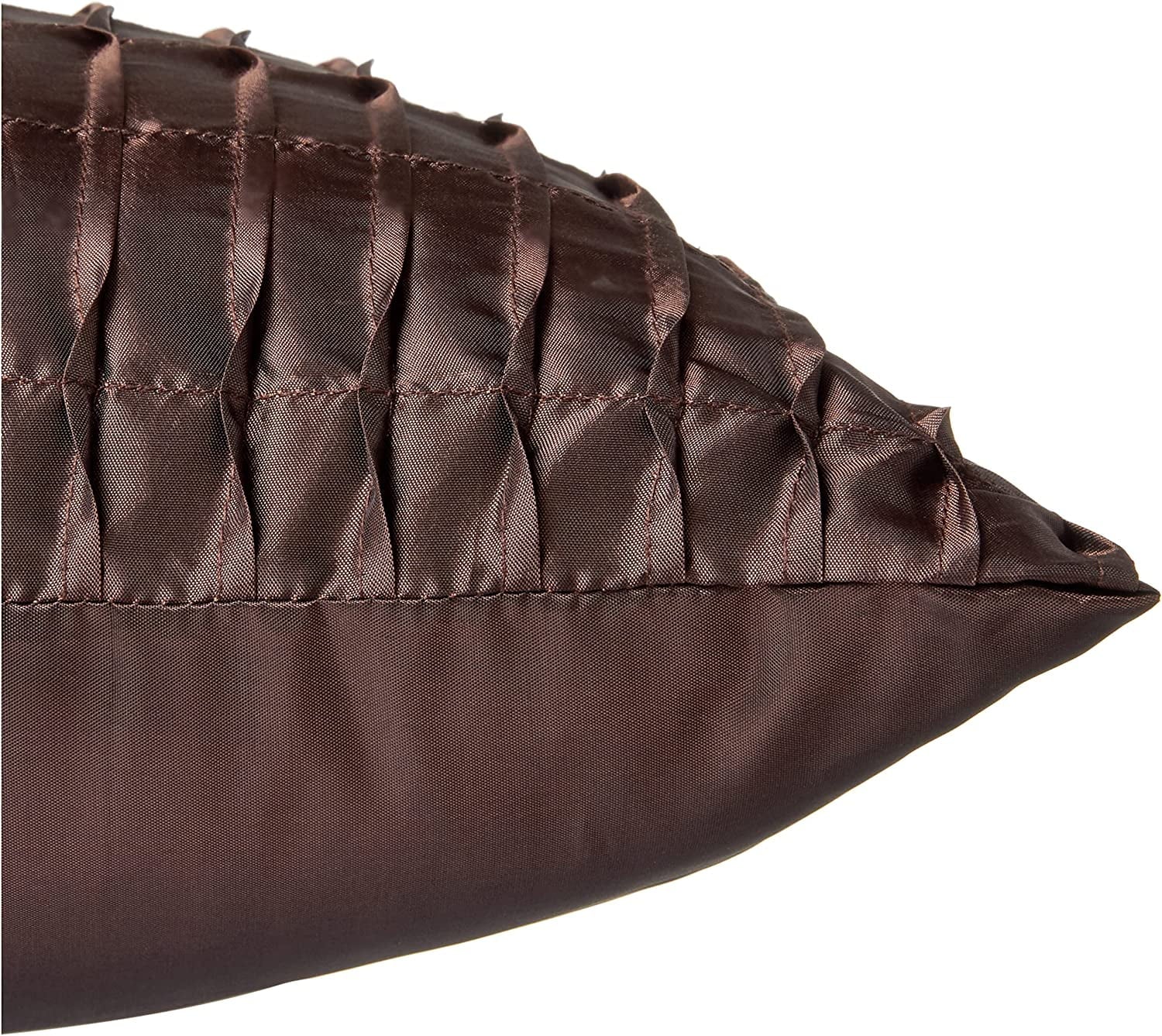 Violet Linen Silky Pleated Satin Pattern, Faux Silk Polyester Fabric, Brown , 17 Inch x 17 Inch, Square, Decorative Accent Throw Pillow
