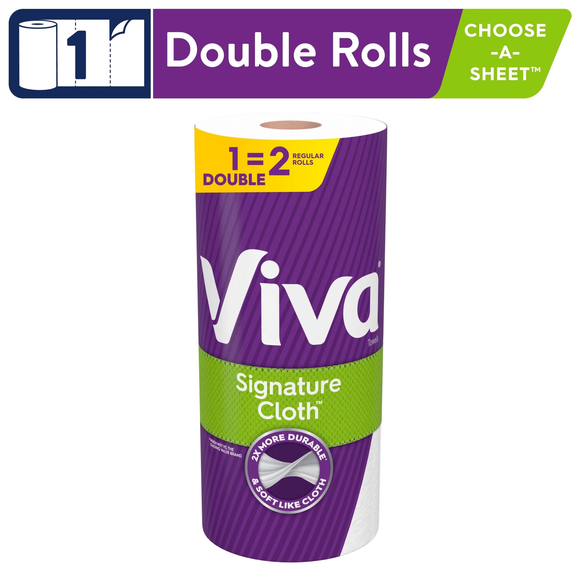 Viva Signature Cloth Paper Towels, 1 Double Roll (94 Sheets per Roll)